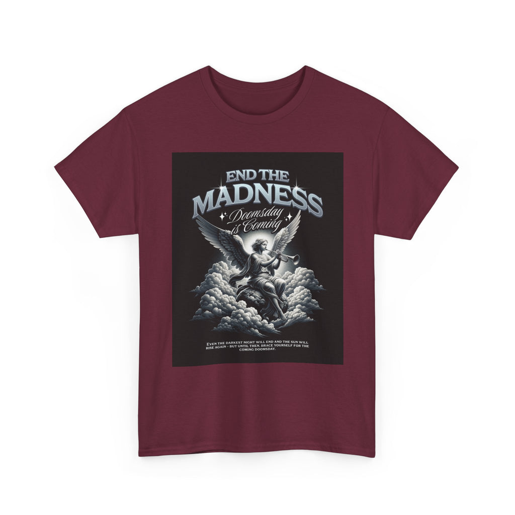 End the Madness Angel Graphic Tee — Vintage Gothic Band-Style T-Shirt