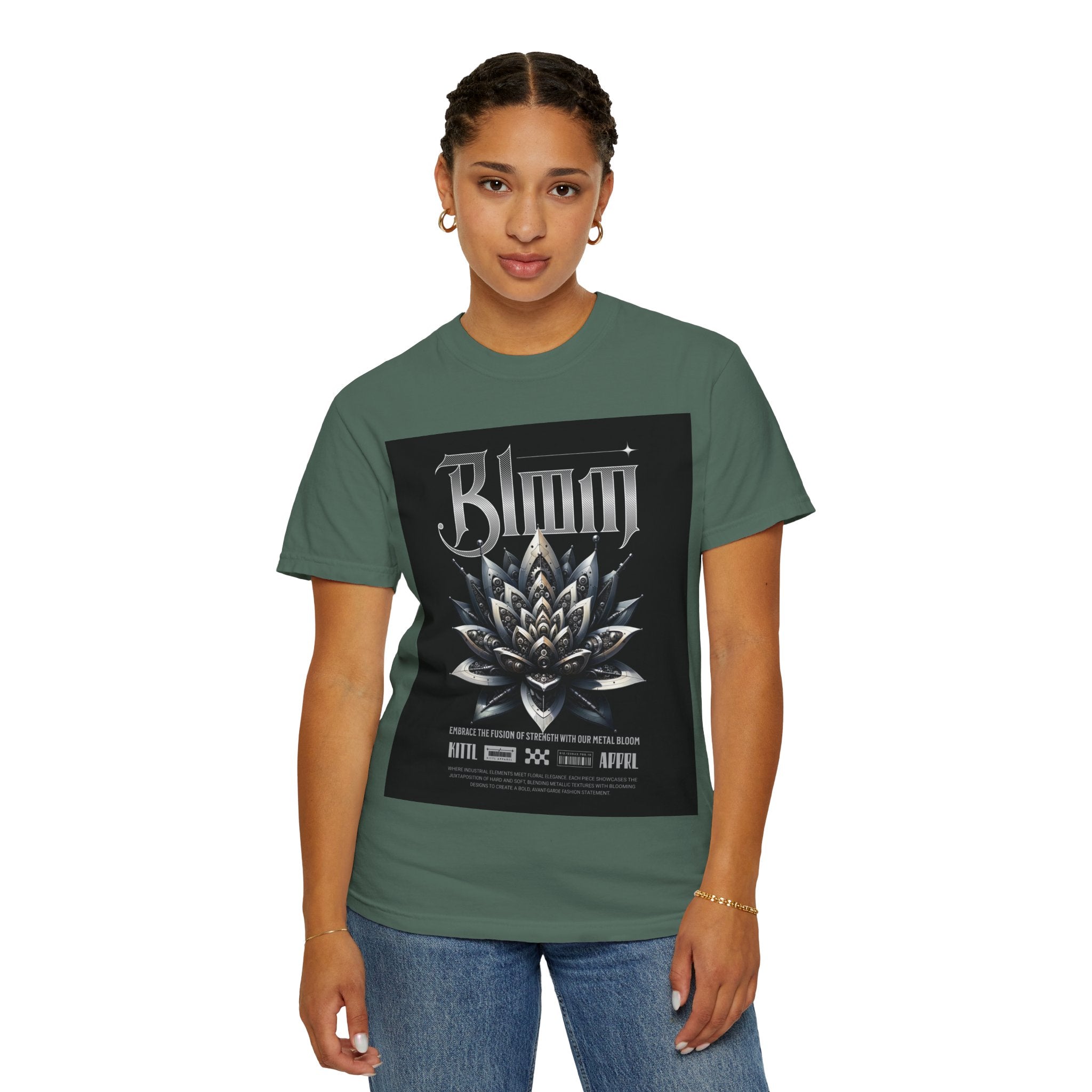Metal Lotus Graphic T-Shirt — "Bloom" Gothic Band Poster Tee