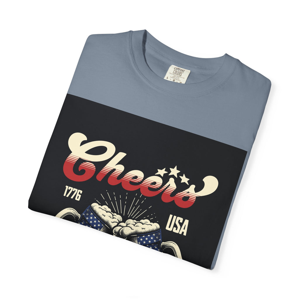 Cheers USA T-Shirt — Patriotic Beer Mugs Graphic Tee (1776)