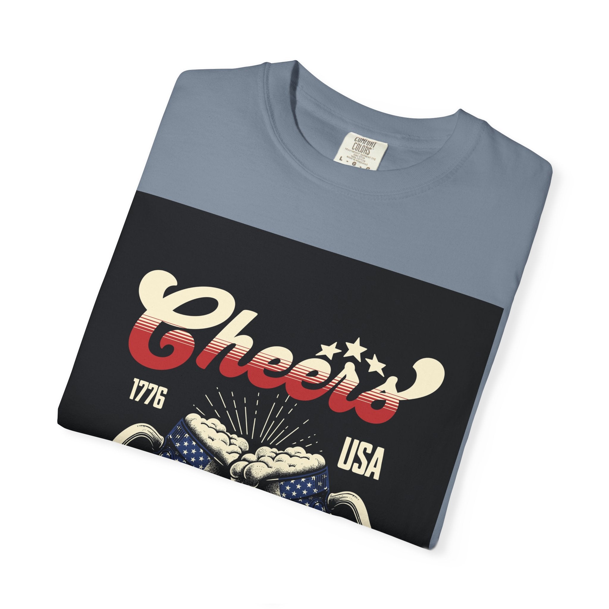 Cheers USA T-Shirt — Patriotic Beer Mugs Graphic Tee (1776)
