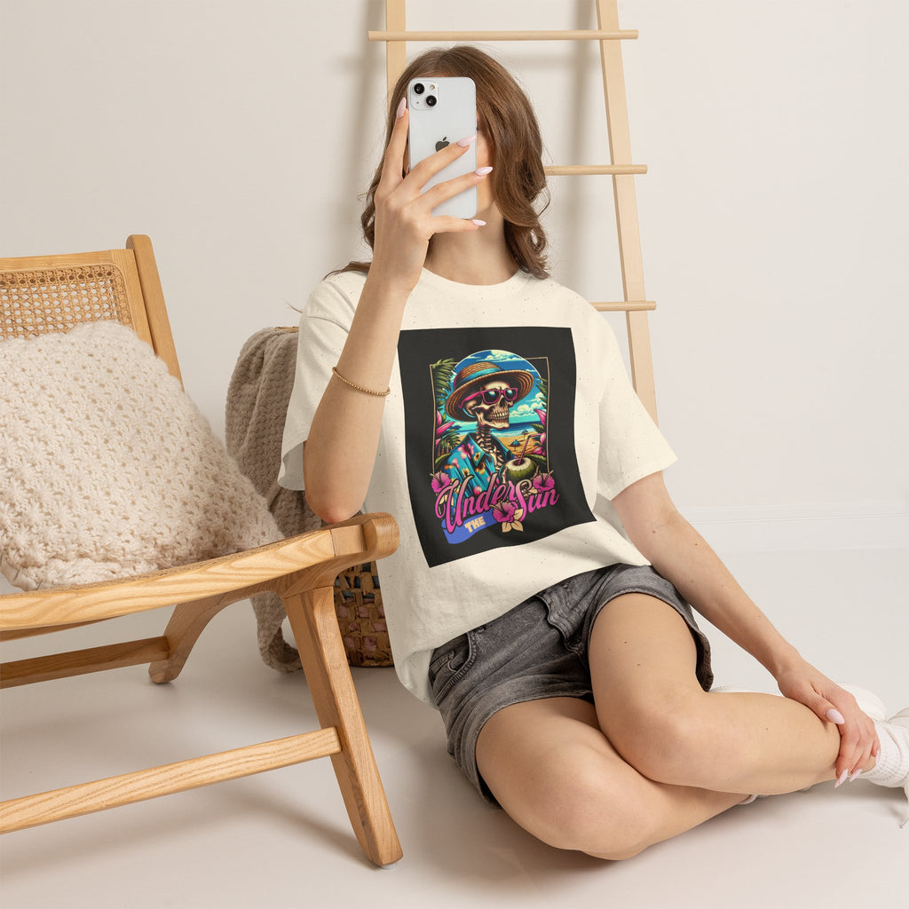 Skull Beach Tee — "Under the Sun" Retro Surf Graphic T-Shirt