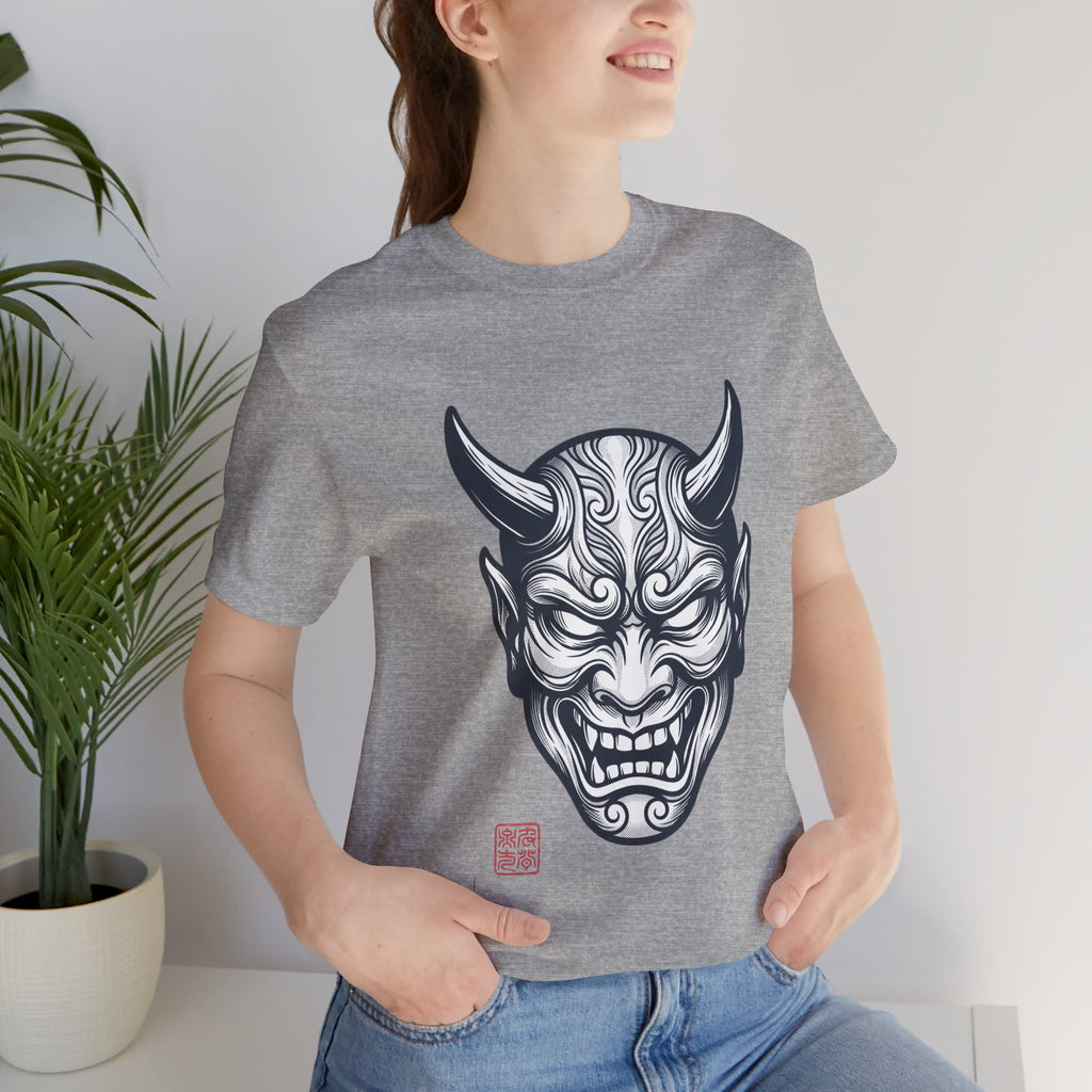 Demon Hannya Mask T‑Shirt — Japanese Oni Tattoo Graphic Tee