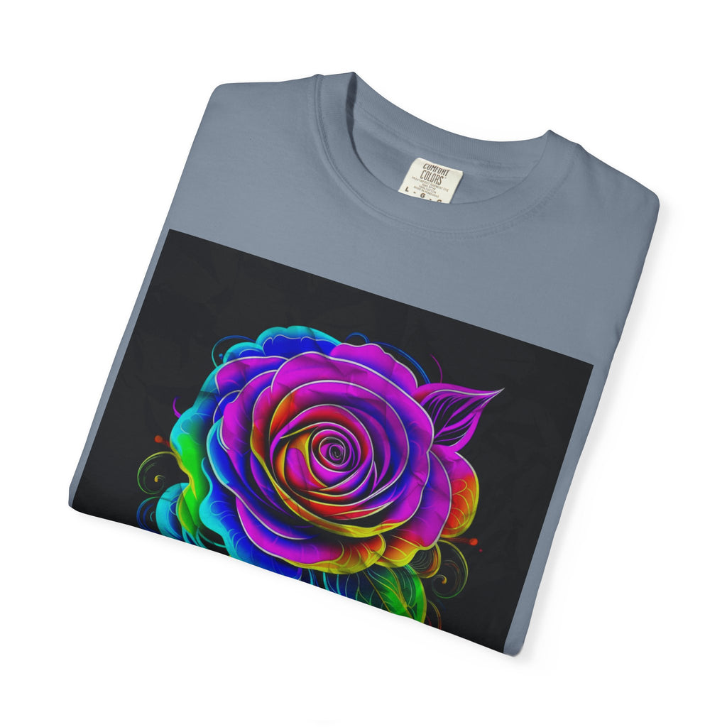 Fragrant Rainbow Rose T-Shirt — Vibrant Floral Graphic Tee