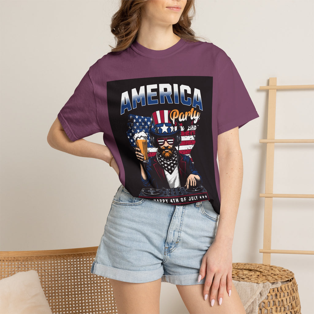 America Party T-Shirt — Cheers to Freedom 4th of July Patriotic Tee