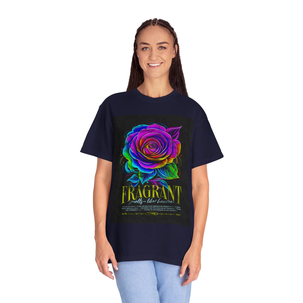 Fragrant Rainbow Rose T-Shirt — Vibrant Floral Graphic Tee