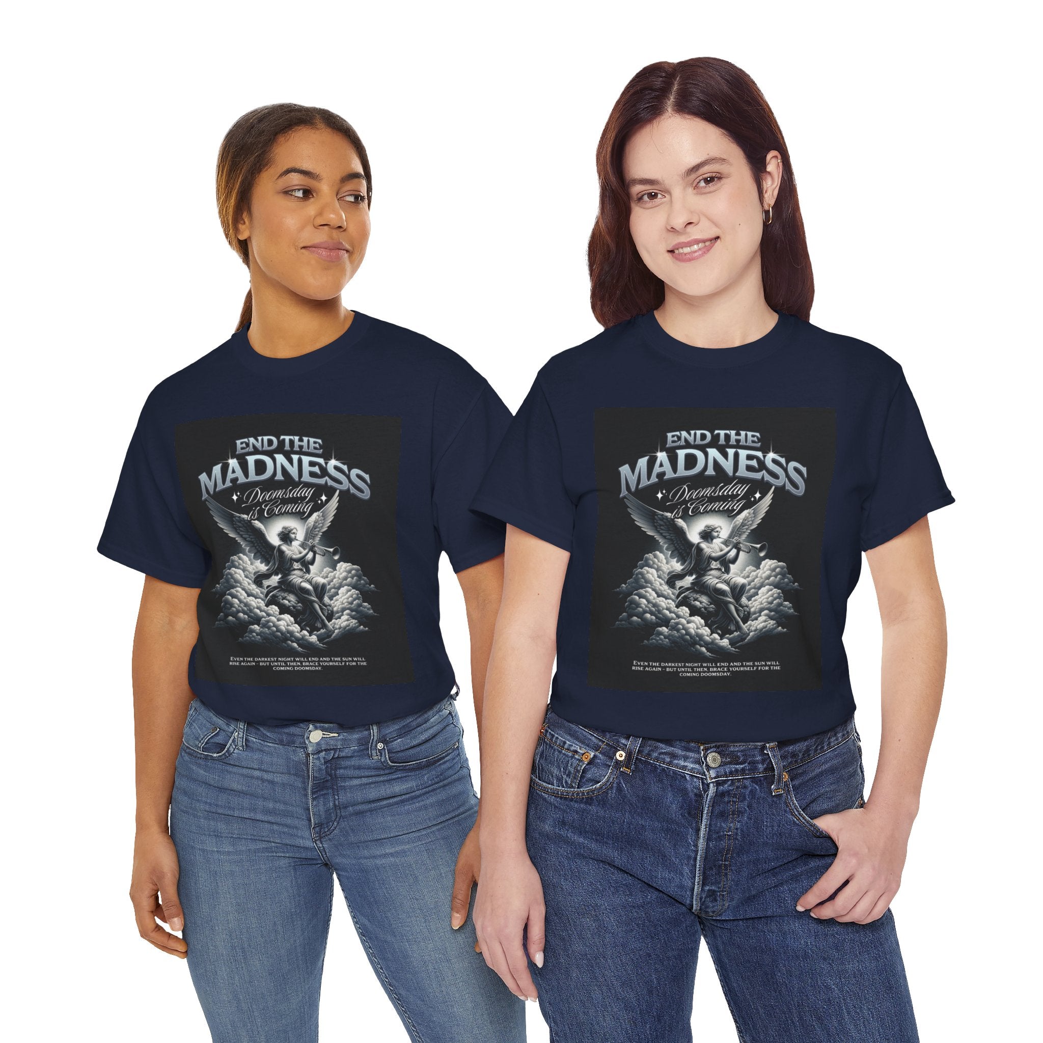 End the Madness Angel Graphic Tee — Vintage Gothic Band-Style T-Shirt