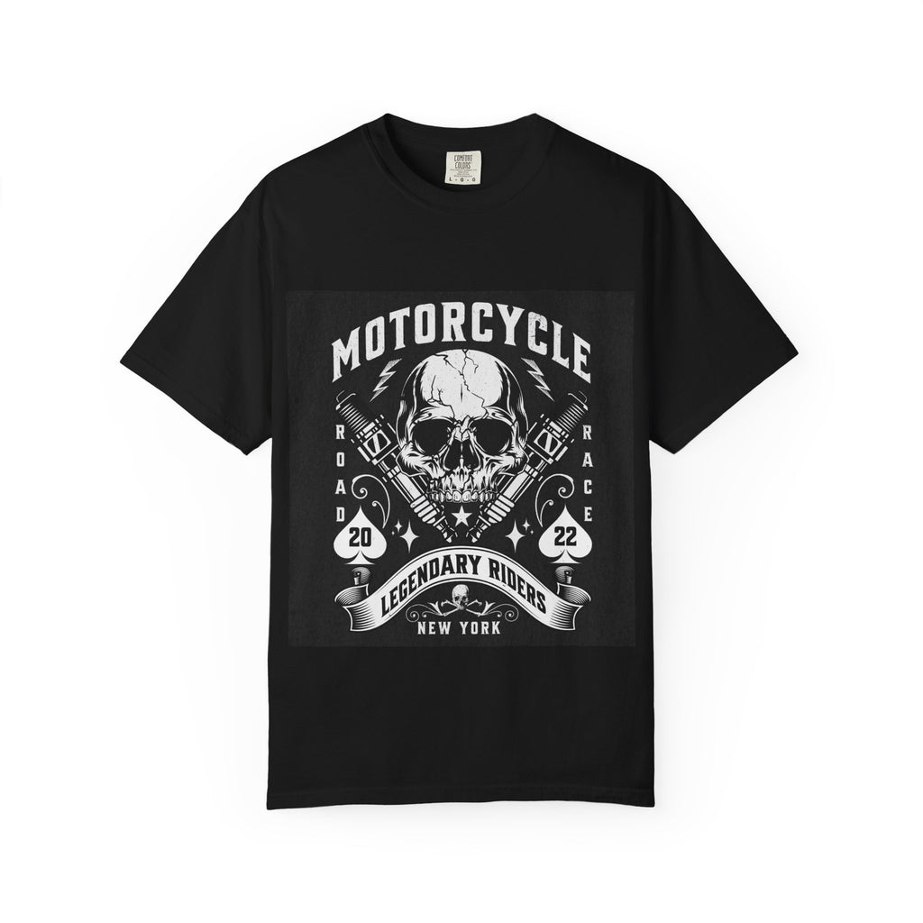 Motorcycle Skull Tee — "Legendary Riders" Vintage Biker Graphic T-Shirt
