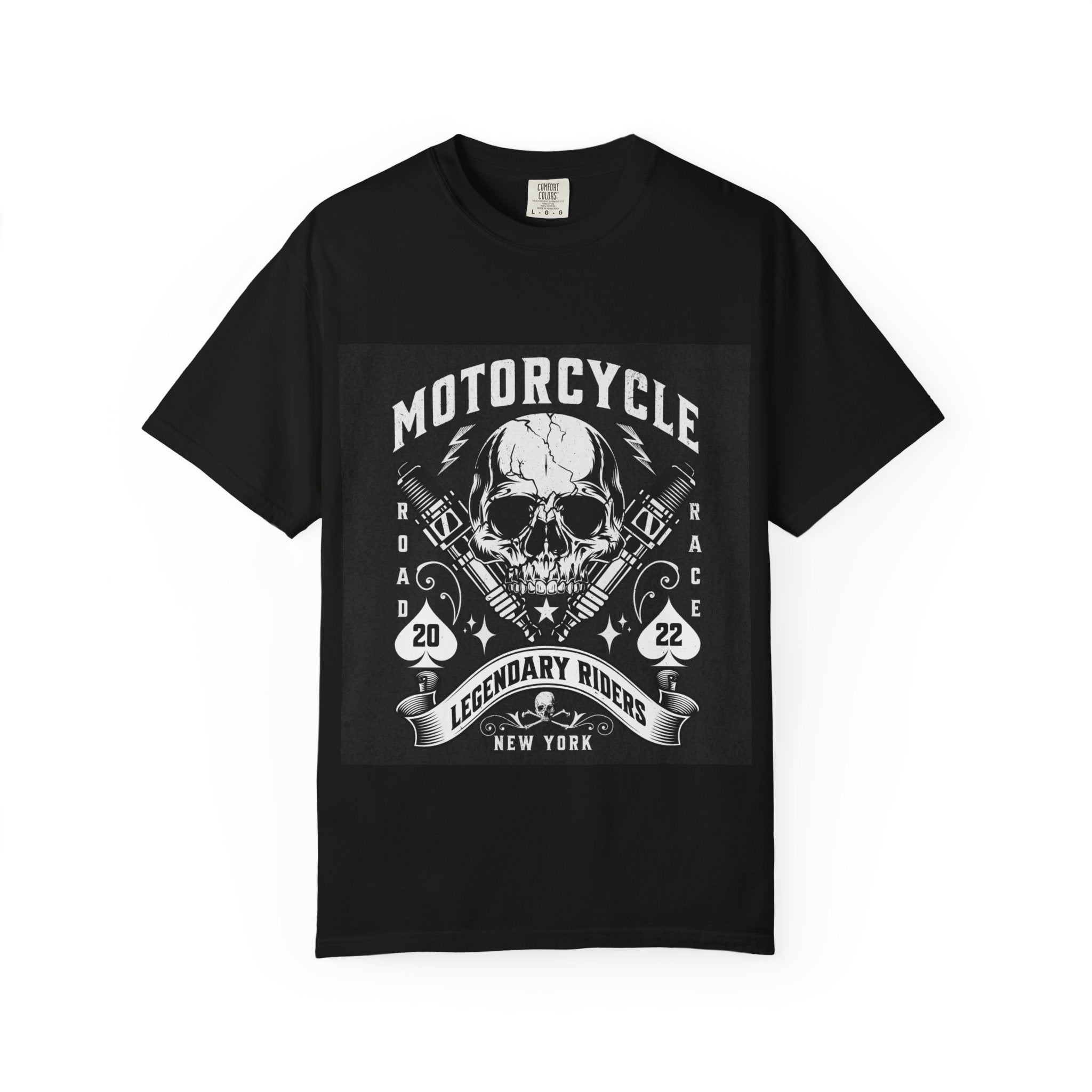 Motorcycle Skull Tee — "Legendary Riders" Vintage Biker Graphic T-Shirt