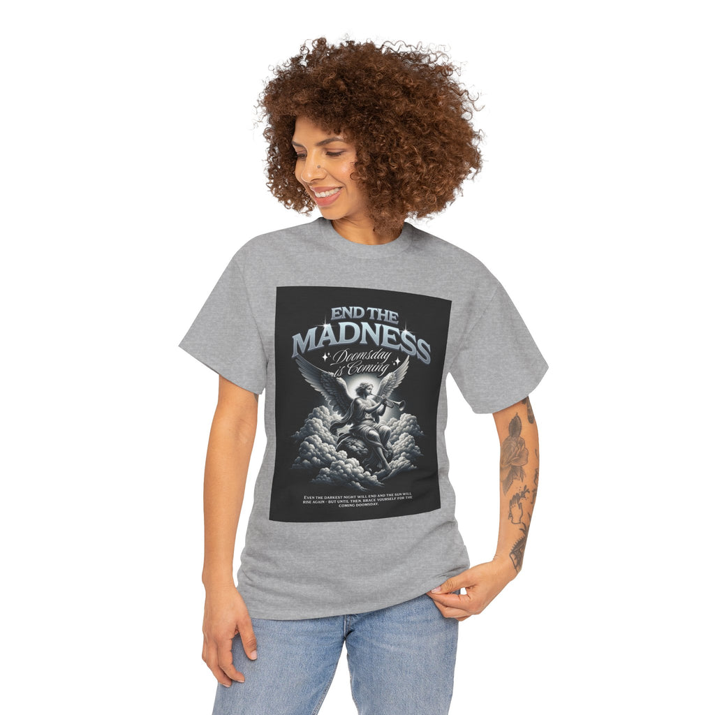 End the Madness Angel Graphic Tee — Vintage Gothic Band-Style T-Shirt