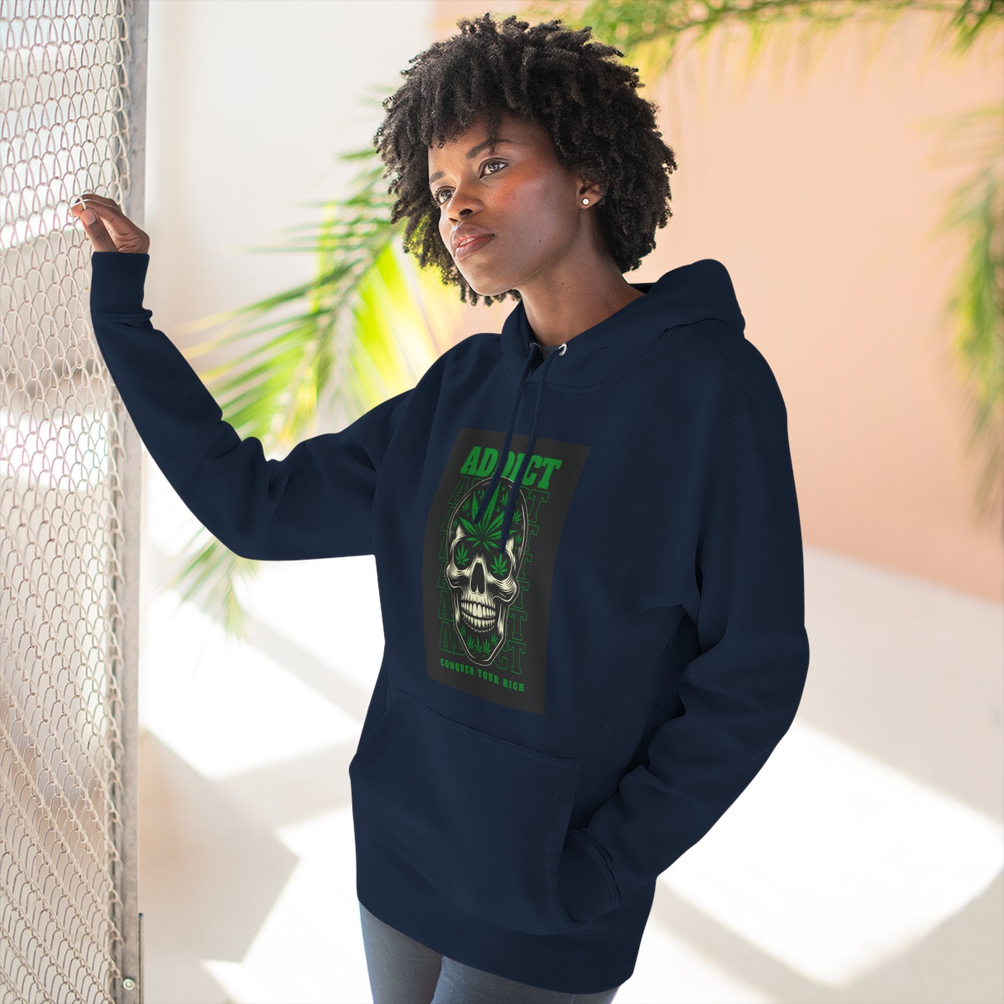Skull & Snake Hoodie — "Addict" Graphic Pullover