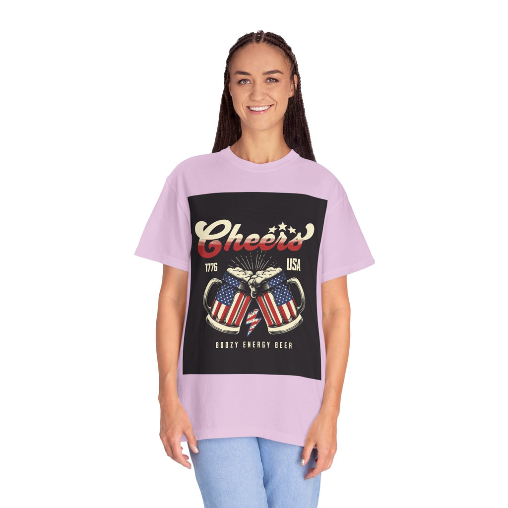 Cheers USA T-Shirt — Patriotic Beer Mugs Graphic Tee (1776)
