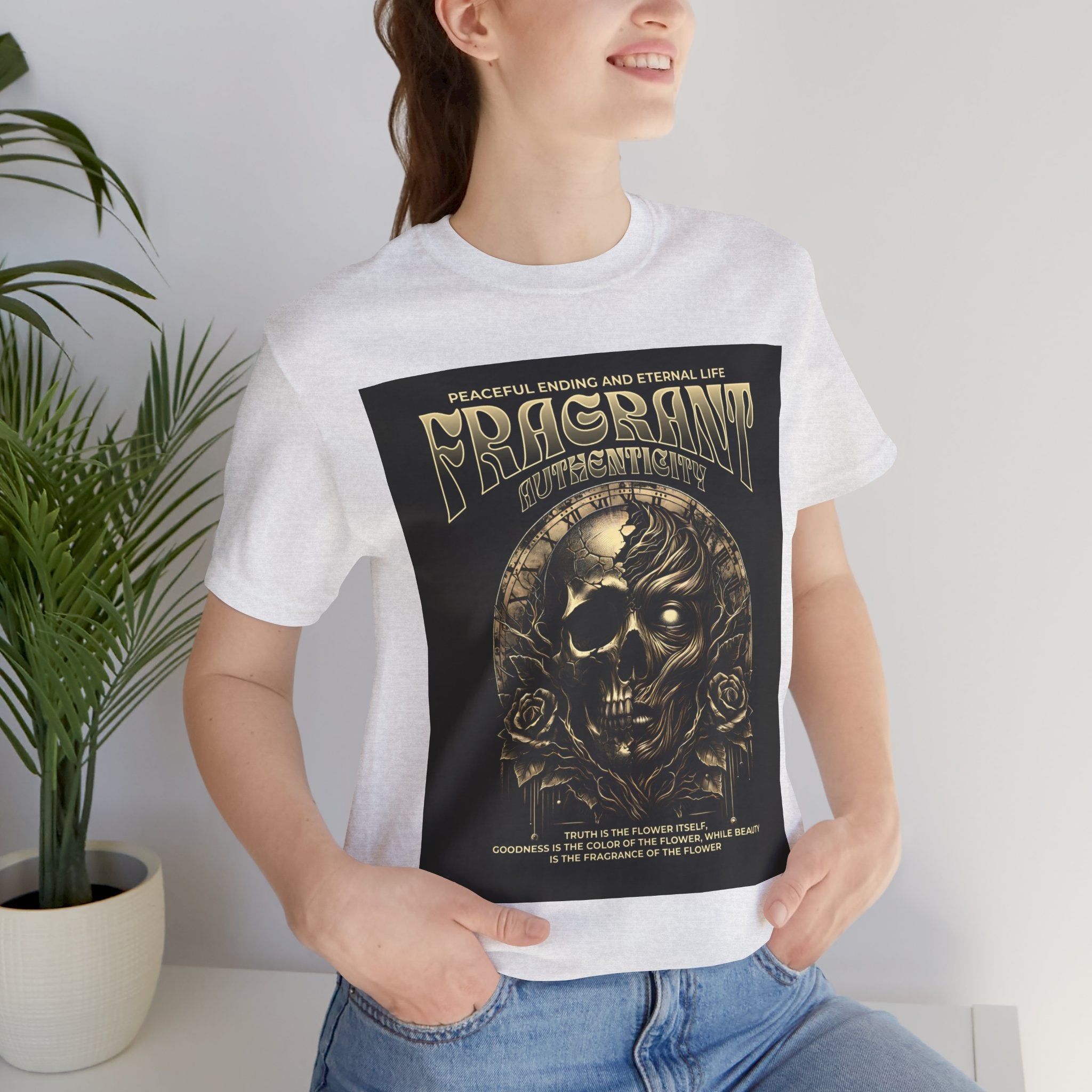 Skull & Roses Graphic Tee — "Fragrant" Vintage Gothic Band Shirt