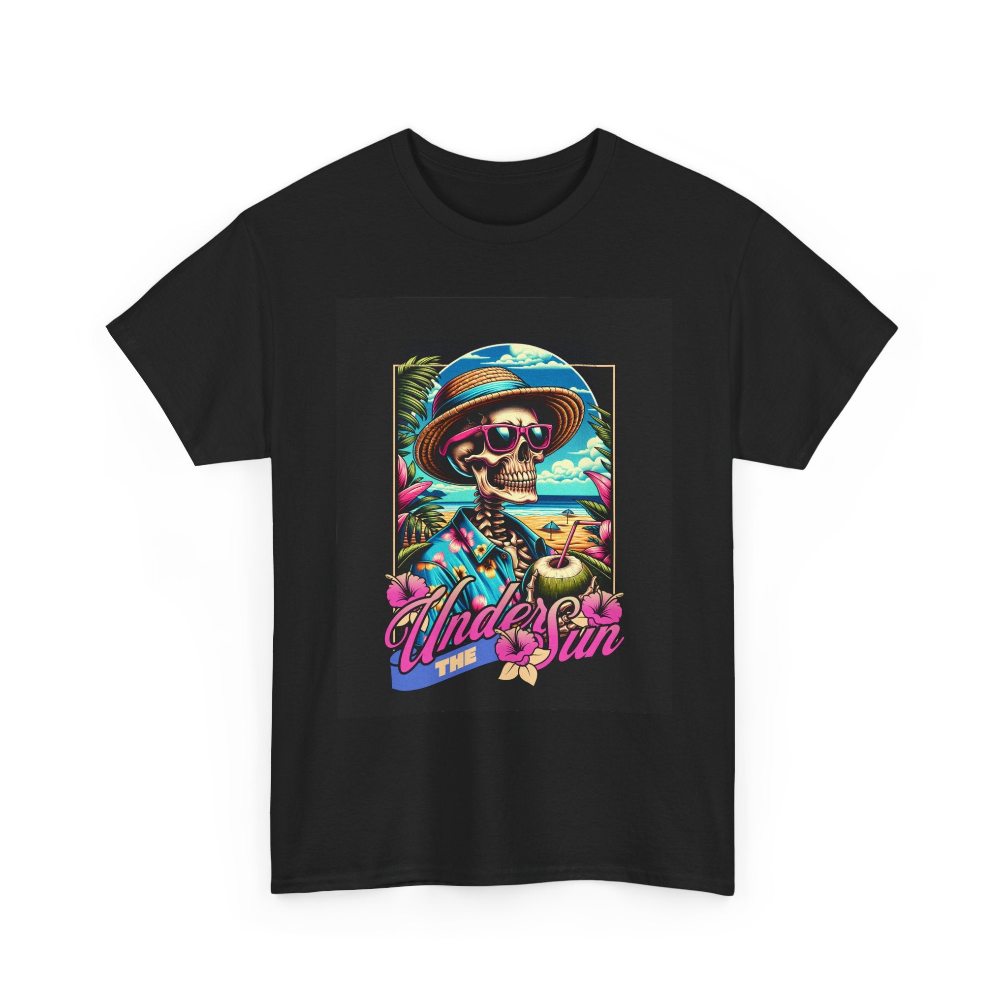 Skull Beach Tee — "Under the Sun" Retro Surf Graphic T-Shirt