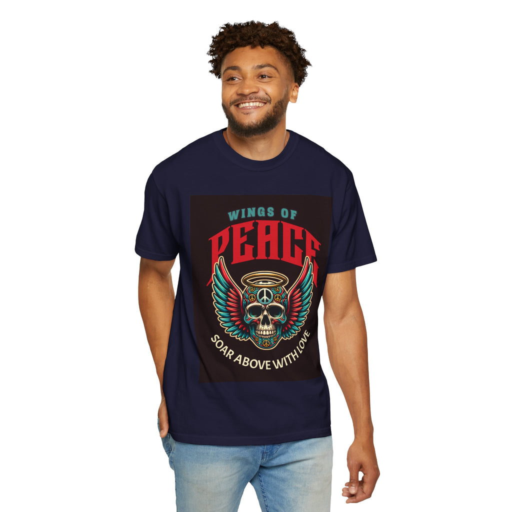 Wings of Peace Skull T-Shirt — "Soar Above With Love" Vintage Graphic Tee