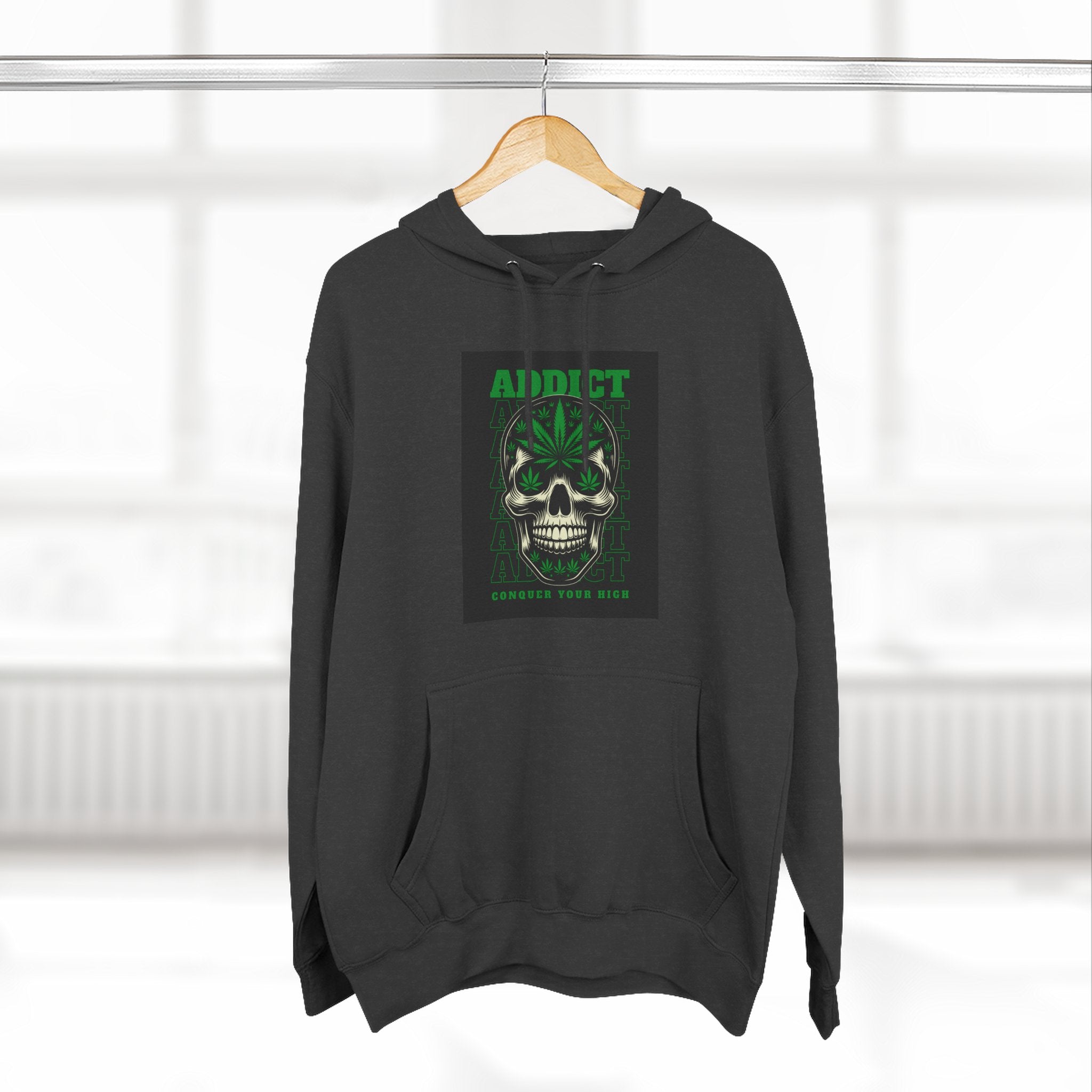 Skull & Snake Hoodie — "Addict" Graphic Pullover