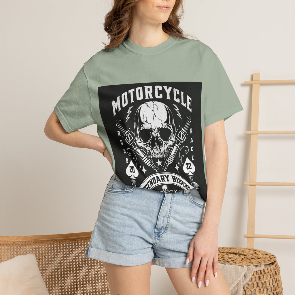 Motorcycle Skull Tee — "Legendary Riders" Vintage Biker Graphic T-Shirt