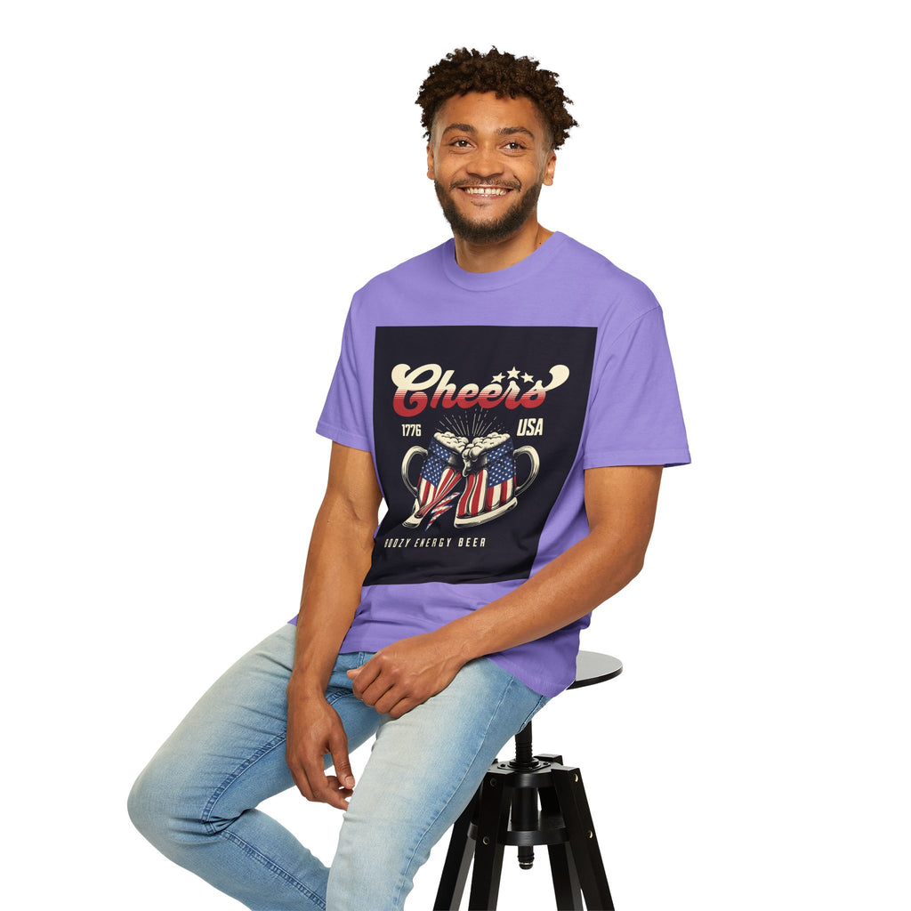 Cheers USA T-Shirt — Patriotic Beer Mugs Graphic Tee (1776)