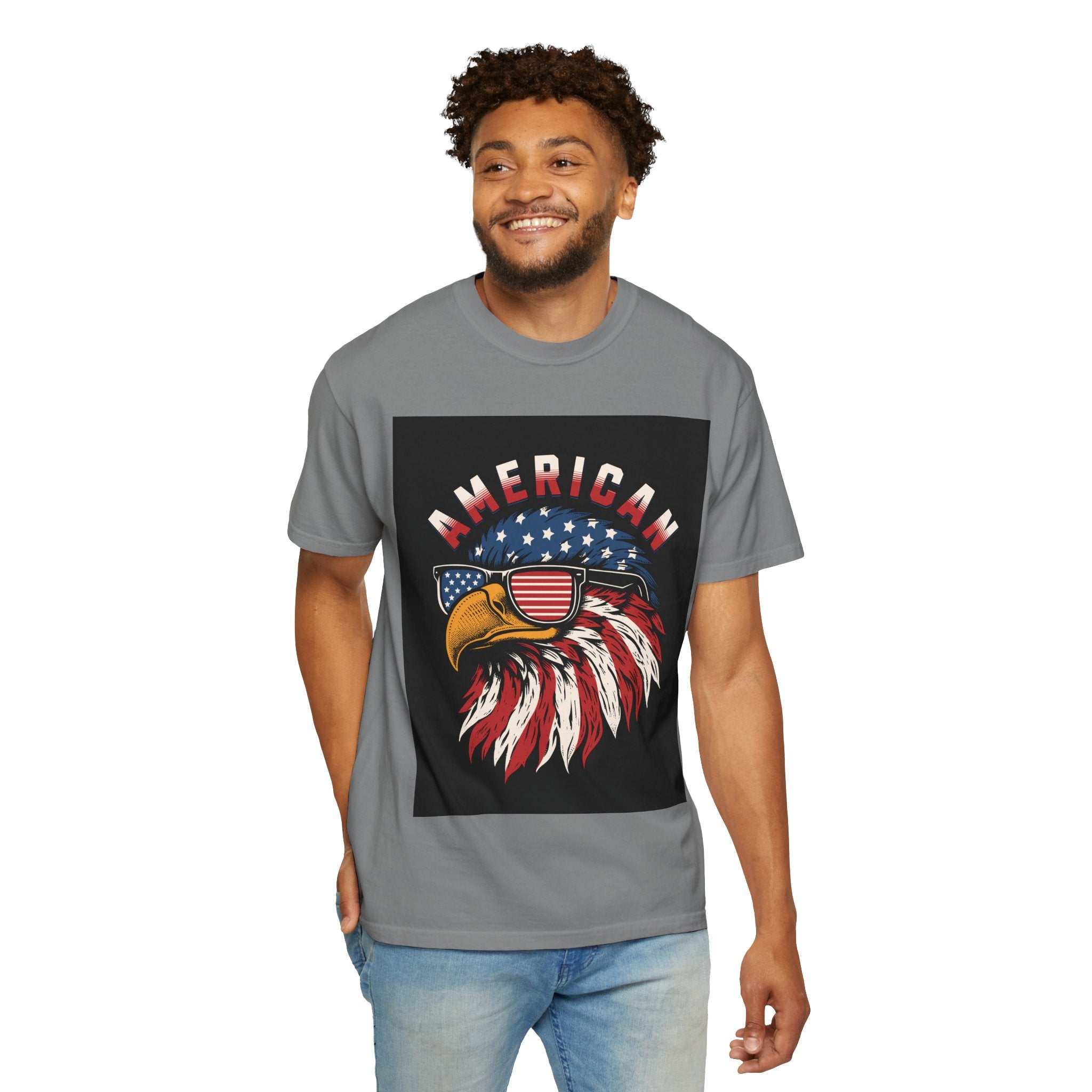 American Eagle Sunglasses T-Shirt — Patriotic USA Flag Graphic