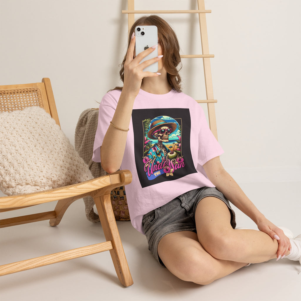 Skull Beach Tee — "Under the Sun" Retro Surf Graphic T-Shirt