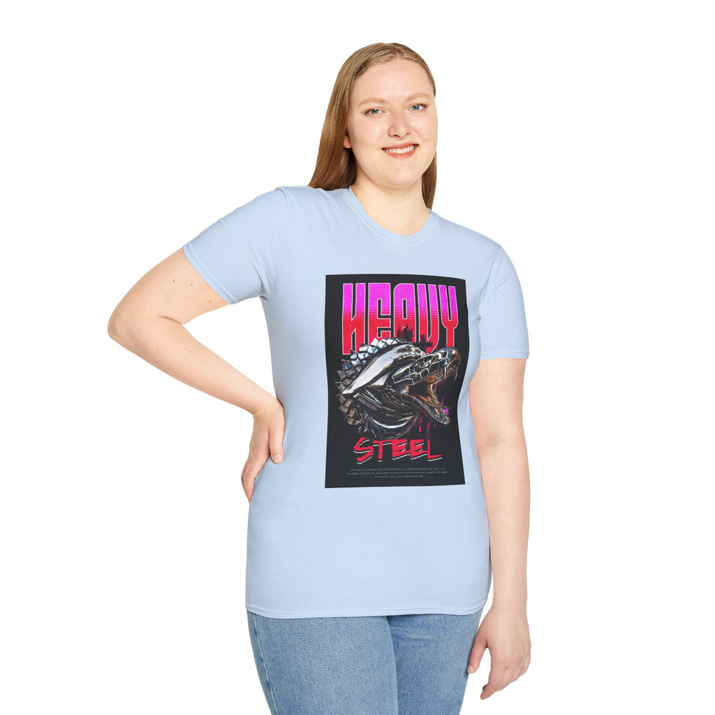 Heavy Steel T-Shirt — Retro Motorcycle Skull Graphic Tee