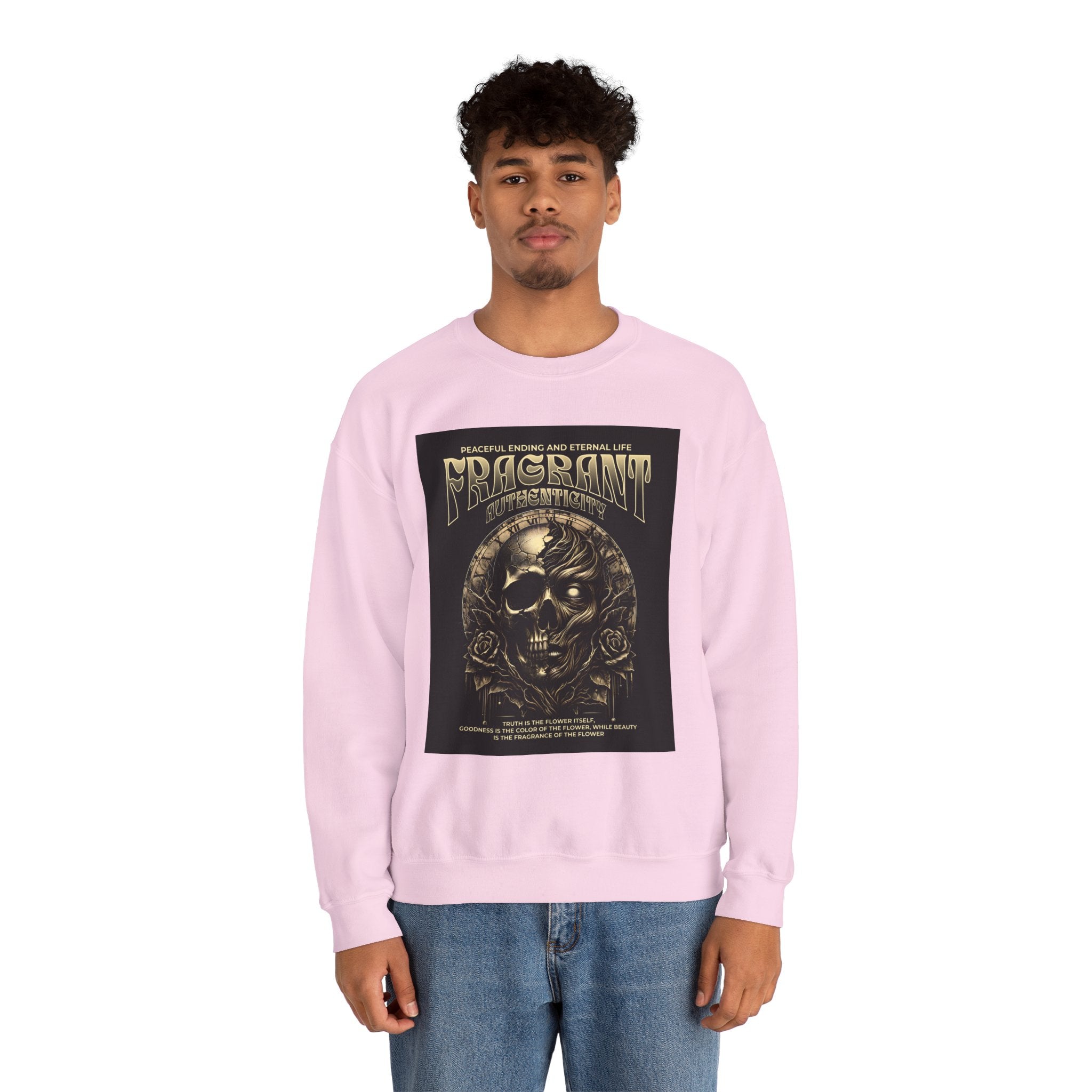 Skull & Roses Crewneck Sweatshirt — “Decrepit” Gothic Graphic