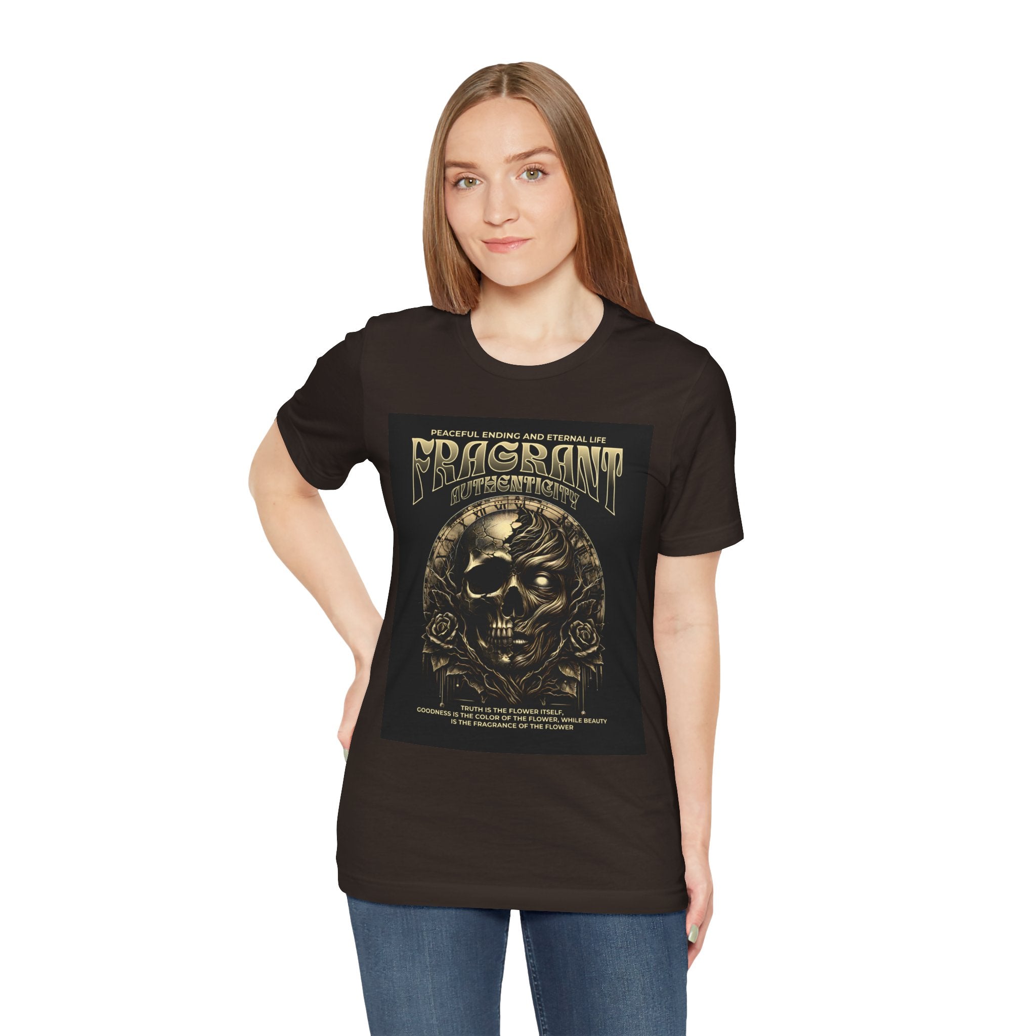 Skull & Roses Graphic Tee — "Fragrant" Vintage Gothic Band Shirt
