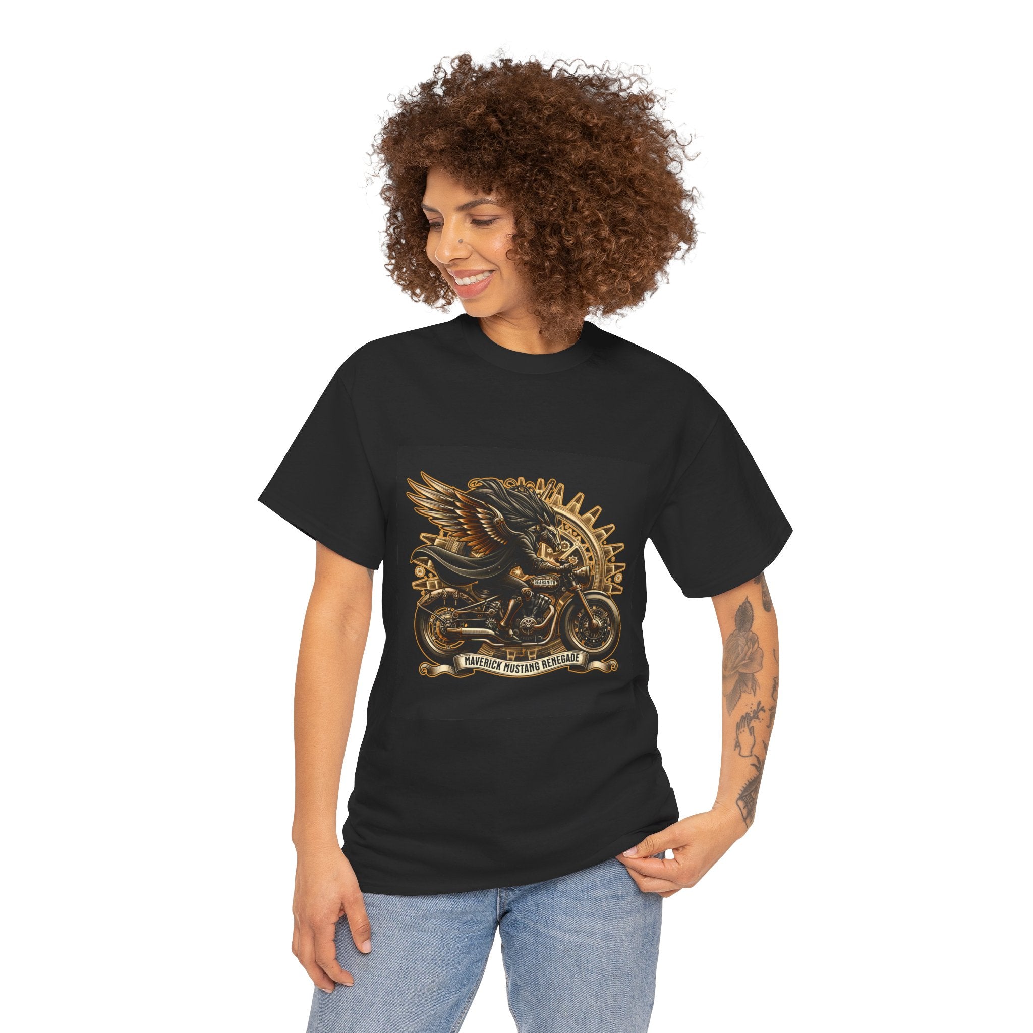 Vintage Winged Motorcycle Tee — "Ride Forever, Ride Free" Biker T-Shirt