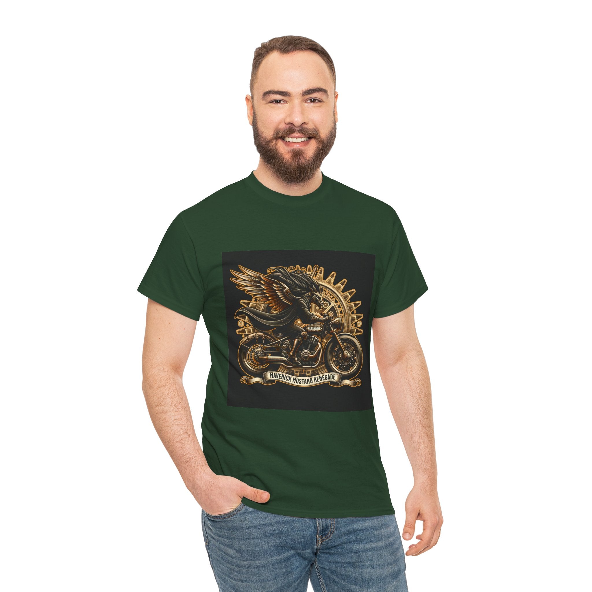 Vintage Winged Motorcycle Tee — "Ride Forever, Ride Free" Biker T-Shirt