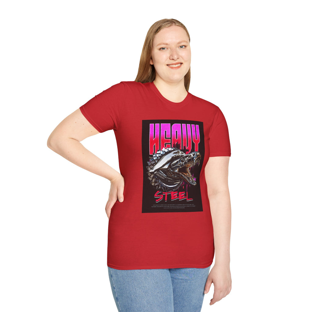 Heavy Steel T-Shirt — Retro Motorcycle Skull Graphic Tee