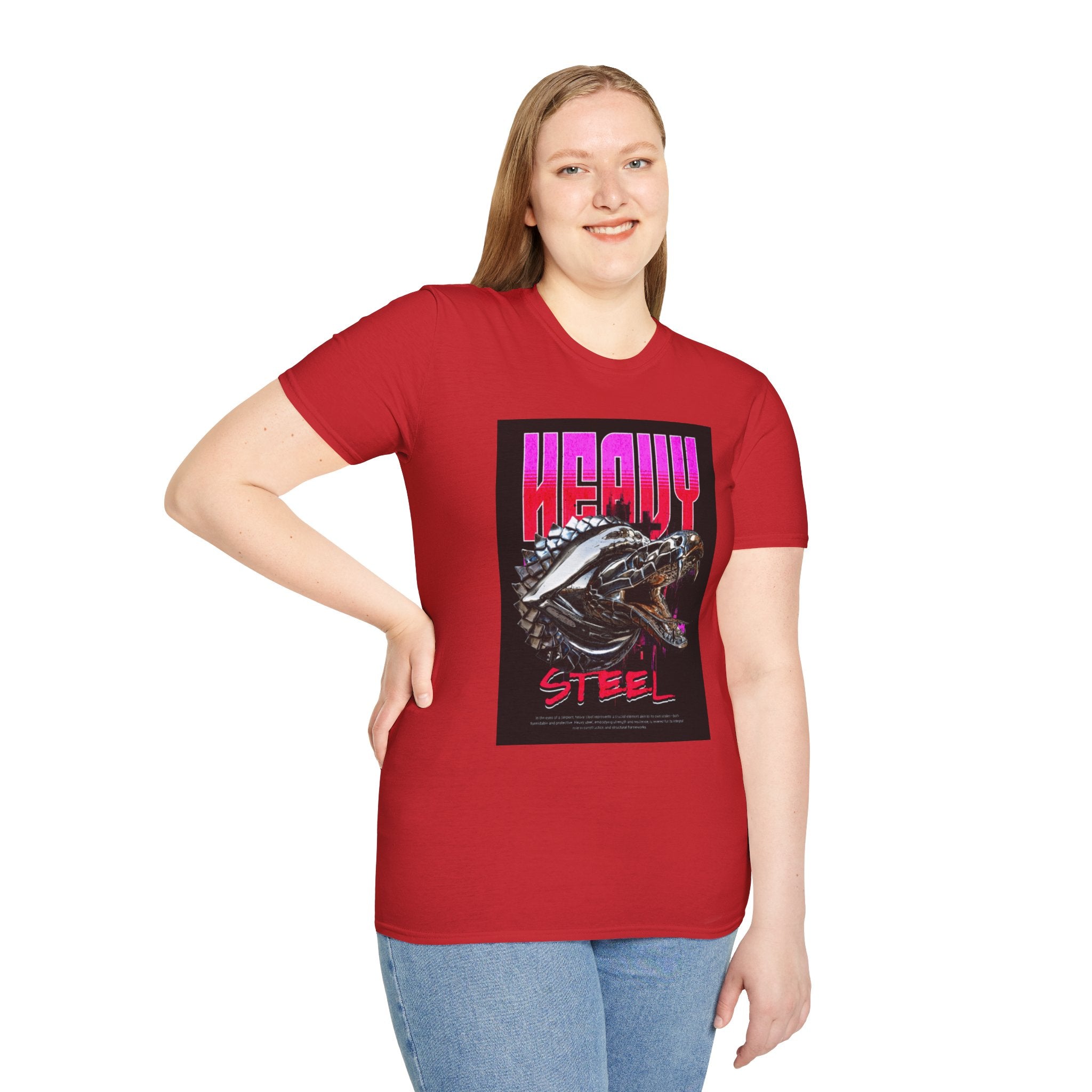 Heavy Steel T-Shirt — Retro Motorcycle Skull Graphic Tee