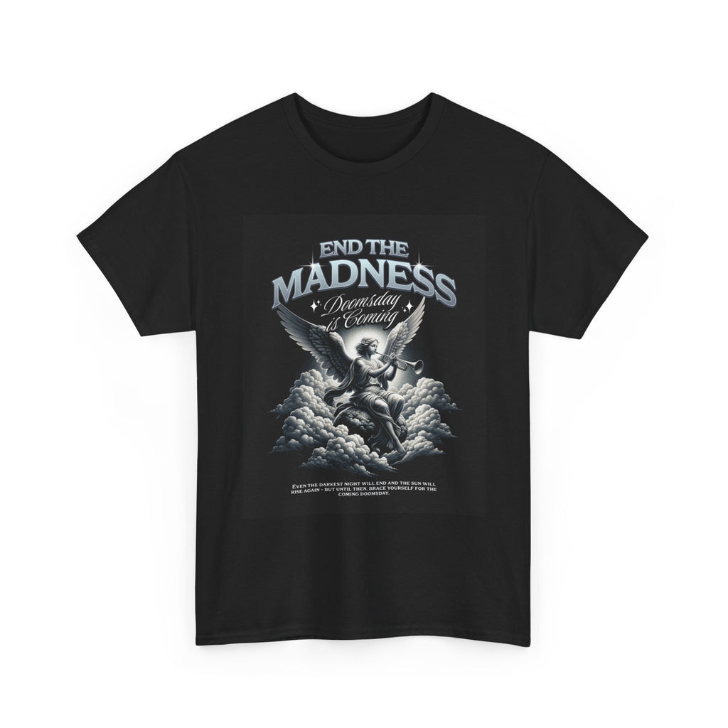 End the Madness Angel Graphic Tee — Vintage Gothic Band-Style T-Shirt