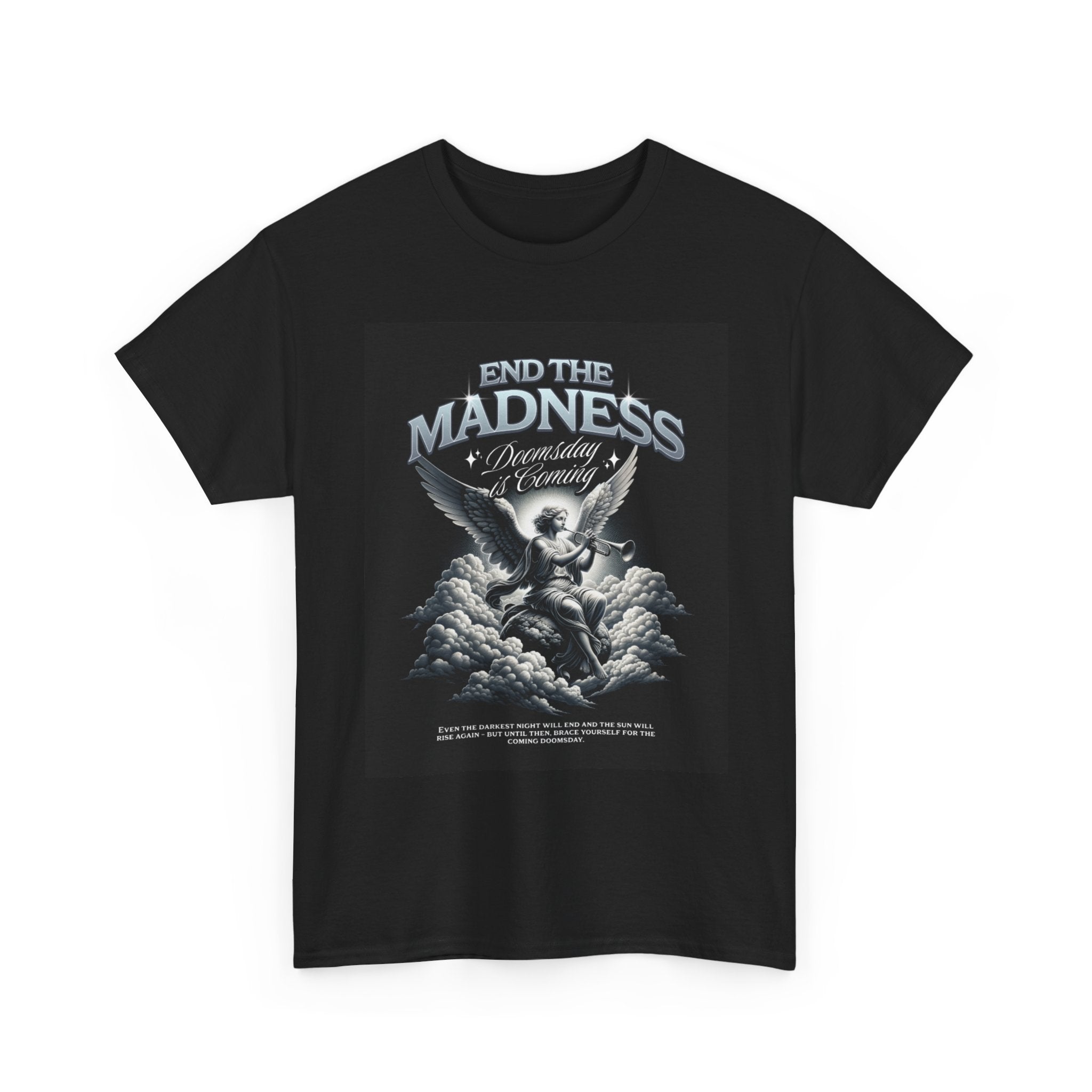 End the Madness Angel Graphic Tee — Vintage Gothic Band-Style T-Shirt