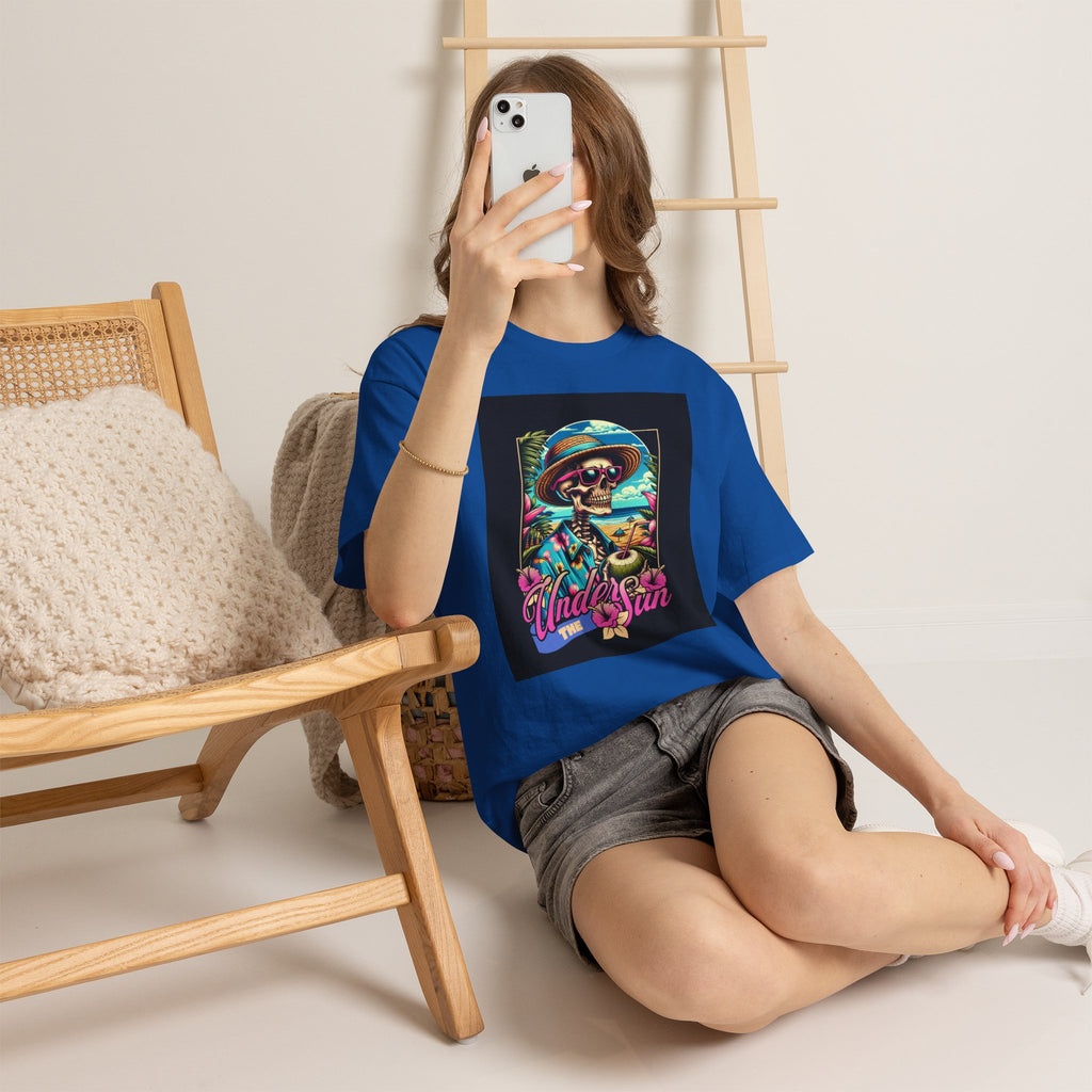Skull Beach Tee — "Under the Sun" Retro Surf Graphic T-Shirt