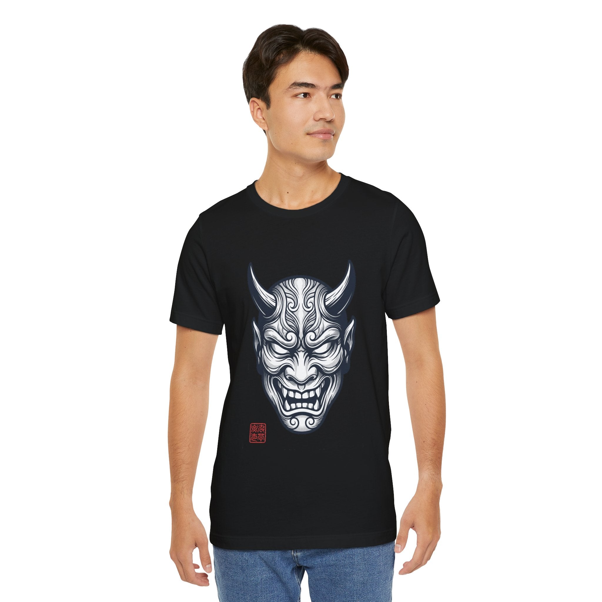 Demon Hannya Mask T‑Shirt — Japanese Oni Tattoo Graphic Tee