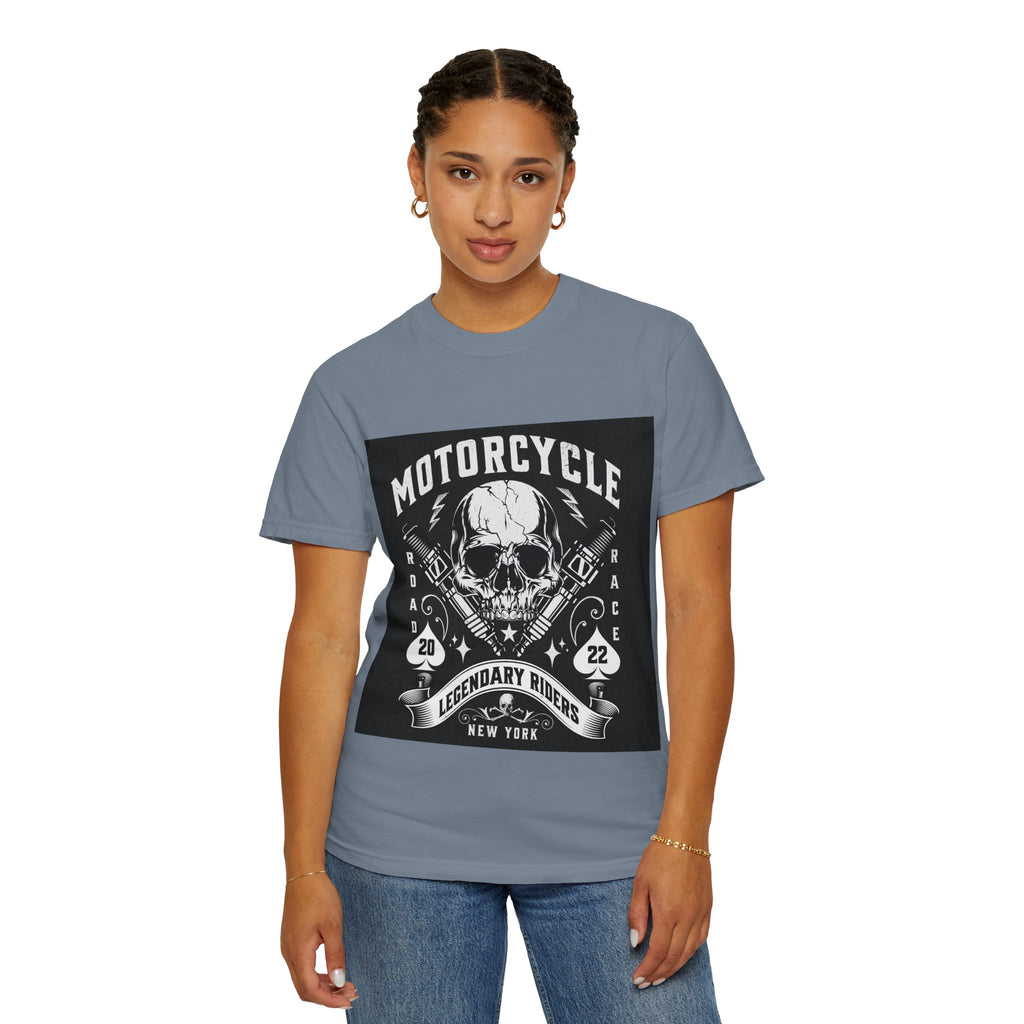 Motorcycle Skull Tee — "Legendary Riders" Vintage Biker Graphic T-Shirt