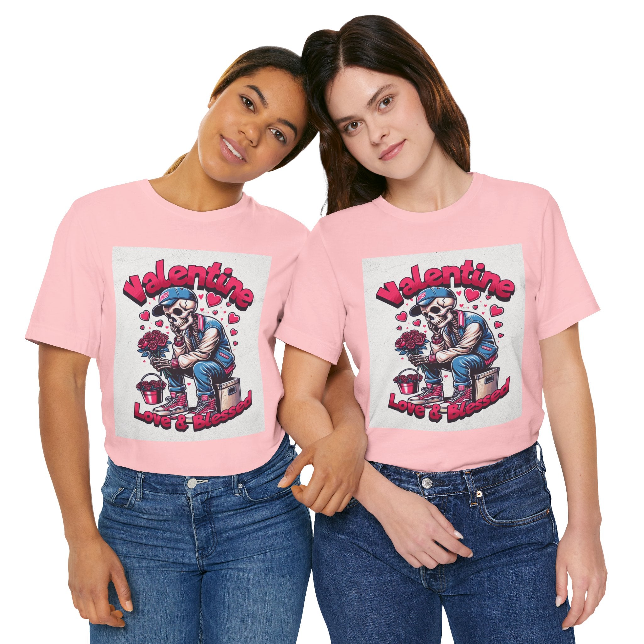 Valentine Skull T-Shirt – "Love & Blessed" Gothic Valentine Tee