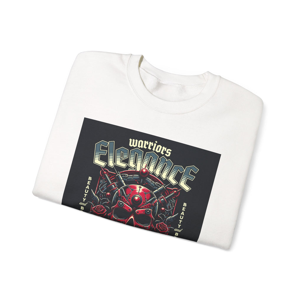 Crewneck Sweatshirt – "Warriors Electric" Skull & Roses Graphic