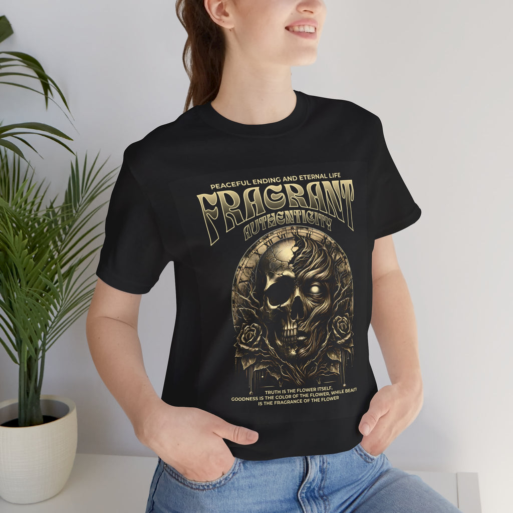 Skull & Roses Graphic Tee — "Fragrant" Vintage Gothic Band Shirt