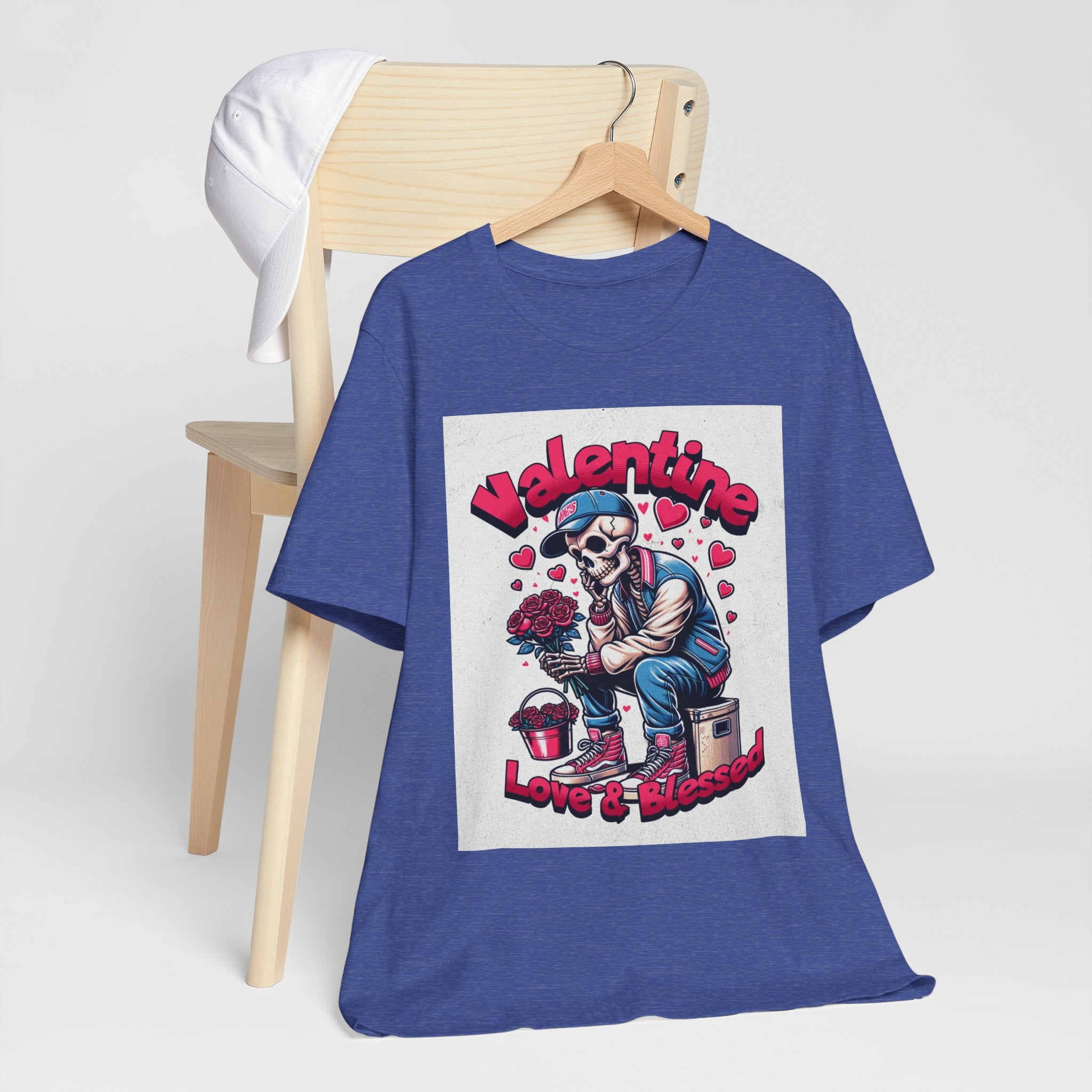 Valentine Skull T-Shirt – "Love & Blessed" Gothic Valentine Tee