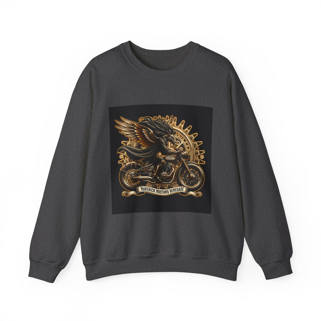 Motorcycle Eagle Crewneck Sweatshirt – "Liberty Rider" Vintage Biker Graphic