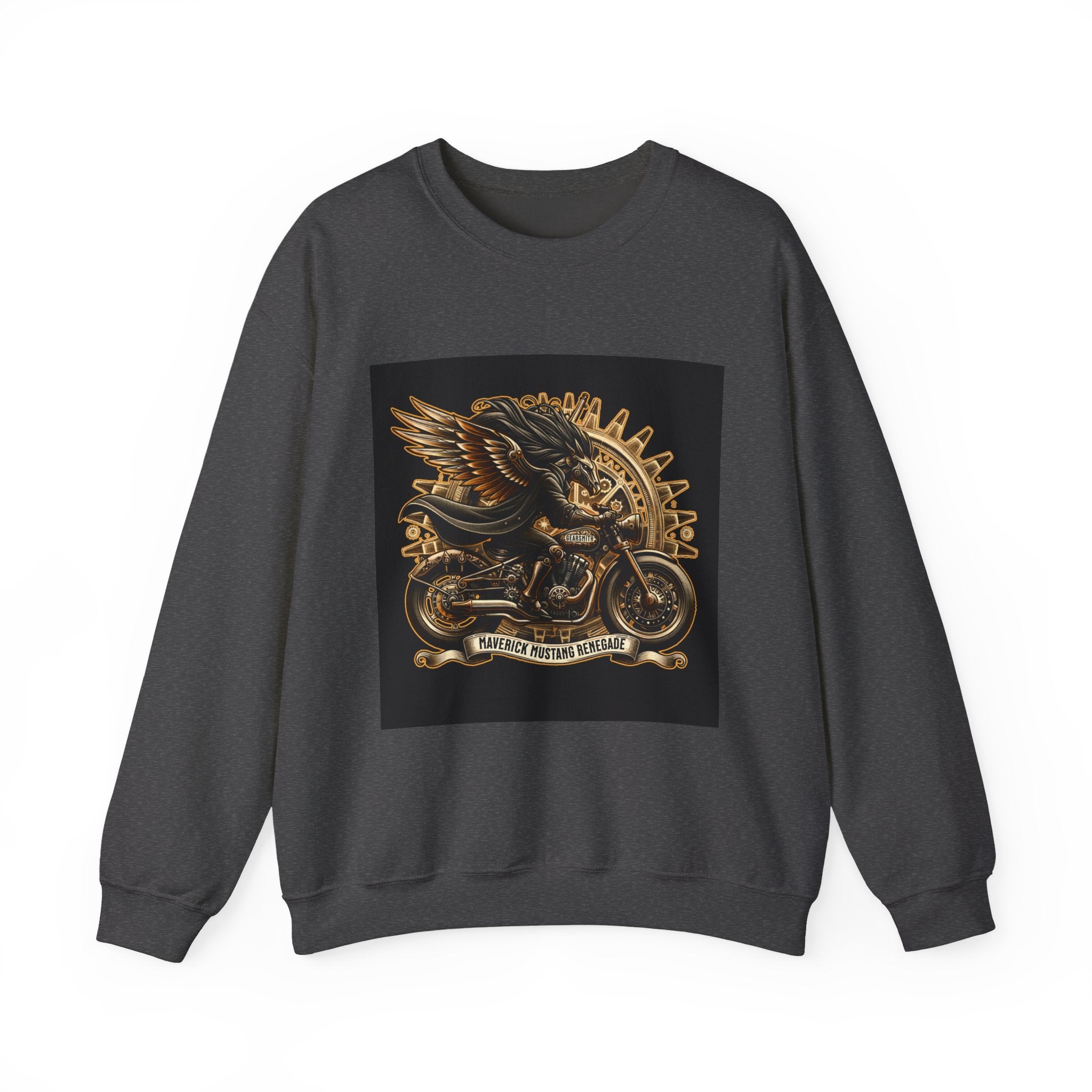 Motorcycle Eagle Crewneck Sweatshirt – "Liberty Rider" Vintage Biker Graphic