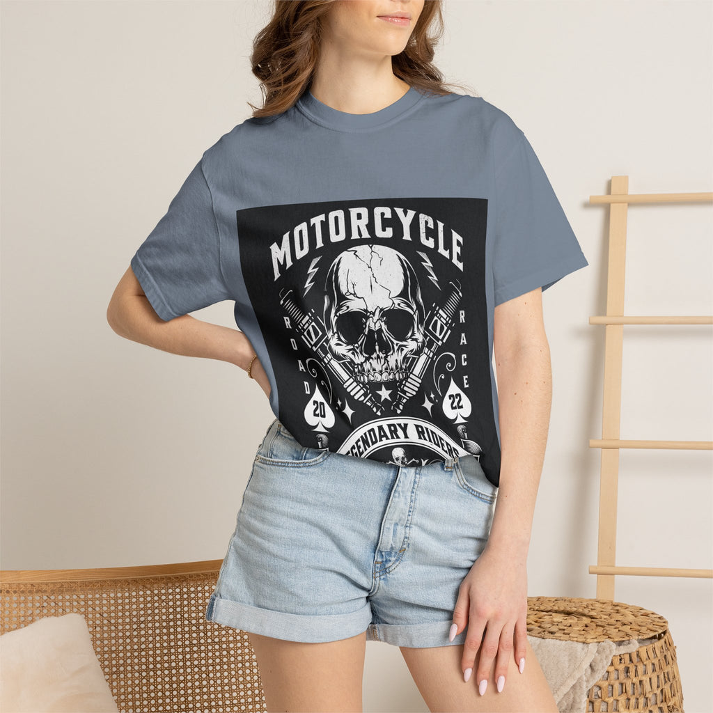 Motorcycle Skull Tee — "Legendary Riders" Vintage Biker Graphic T-Shirt