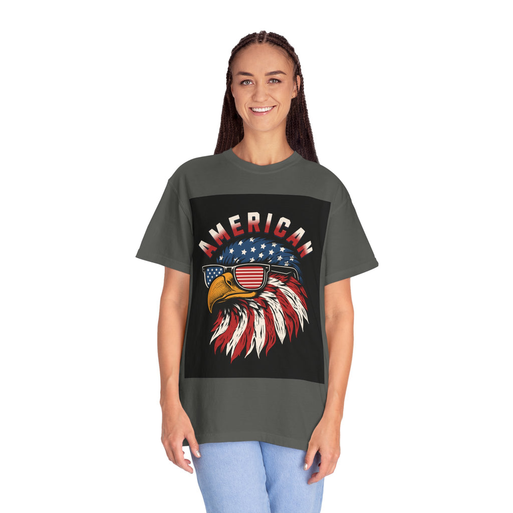 American Eagle Sunglasses T-Shirt — Patriotic USA Flag Graphic