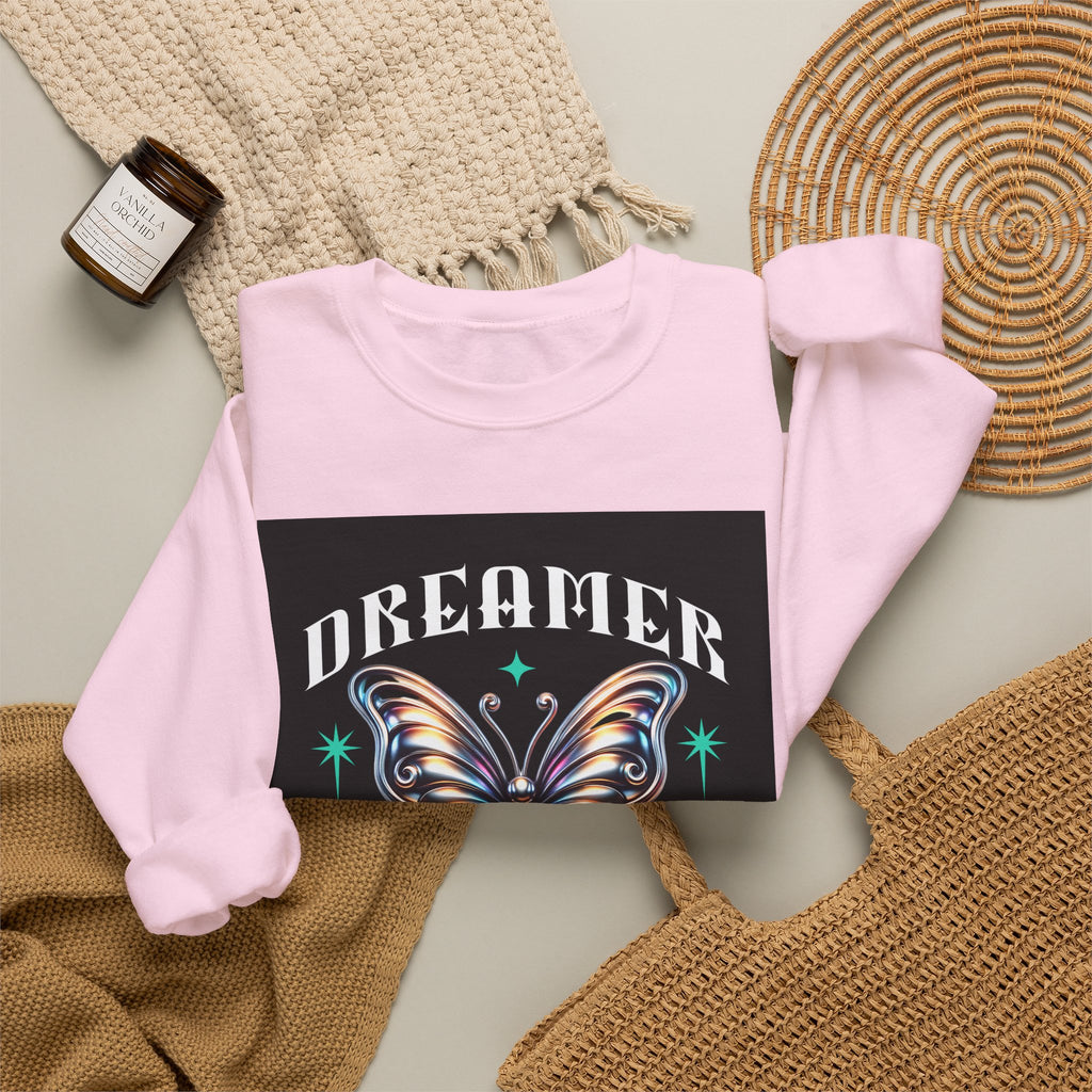 Dreamer Butterfly Crewneck Sweatshirt — Inspiring 'Dreamer' Graphic Pullover