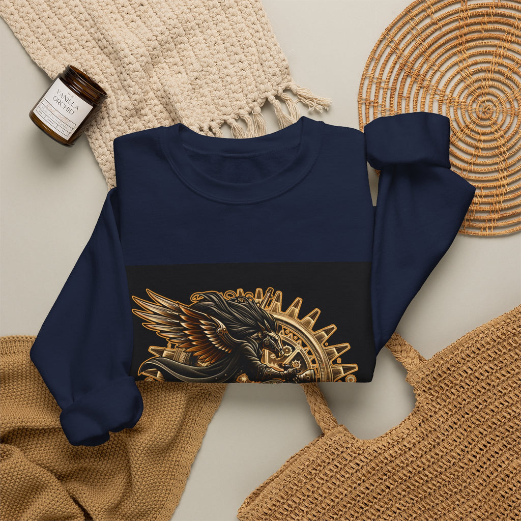 Motorcycle Eagle Crewneck Sweatshirt – "Liberty Rider" Vintage Biker Graphic