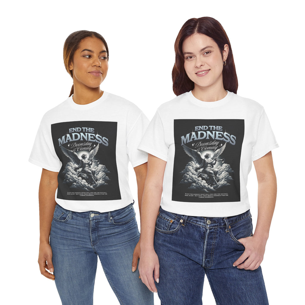 End the Madness Angel Graphic Tee — Vintage Gothic Band-Style T-Shirt