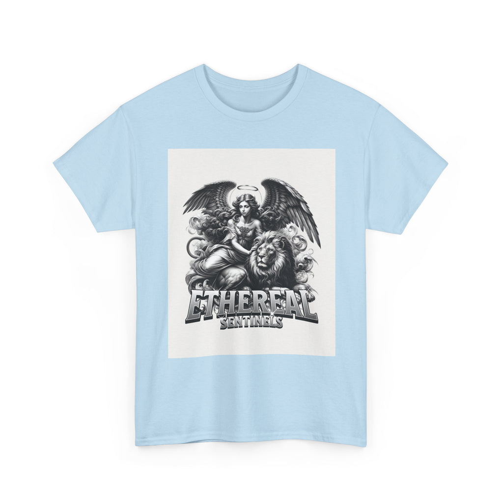 Angel & Lion Graphic Tee — "Ethereal" Vintage Gothic Streetwear
