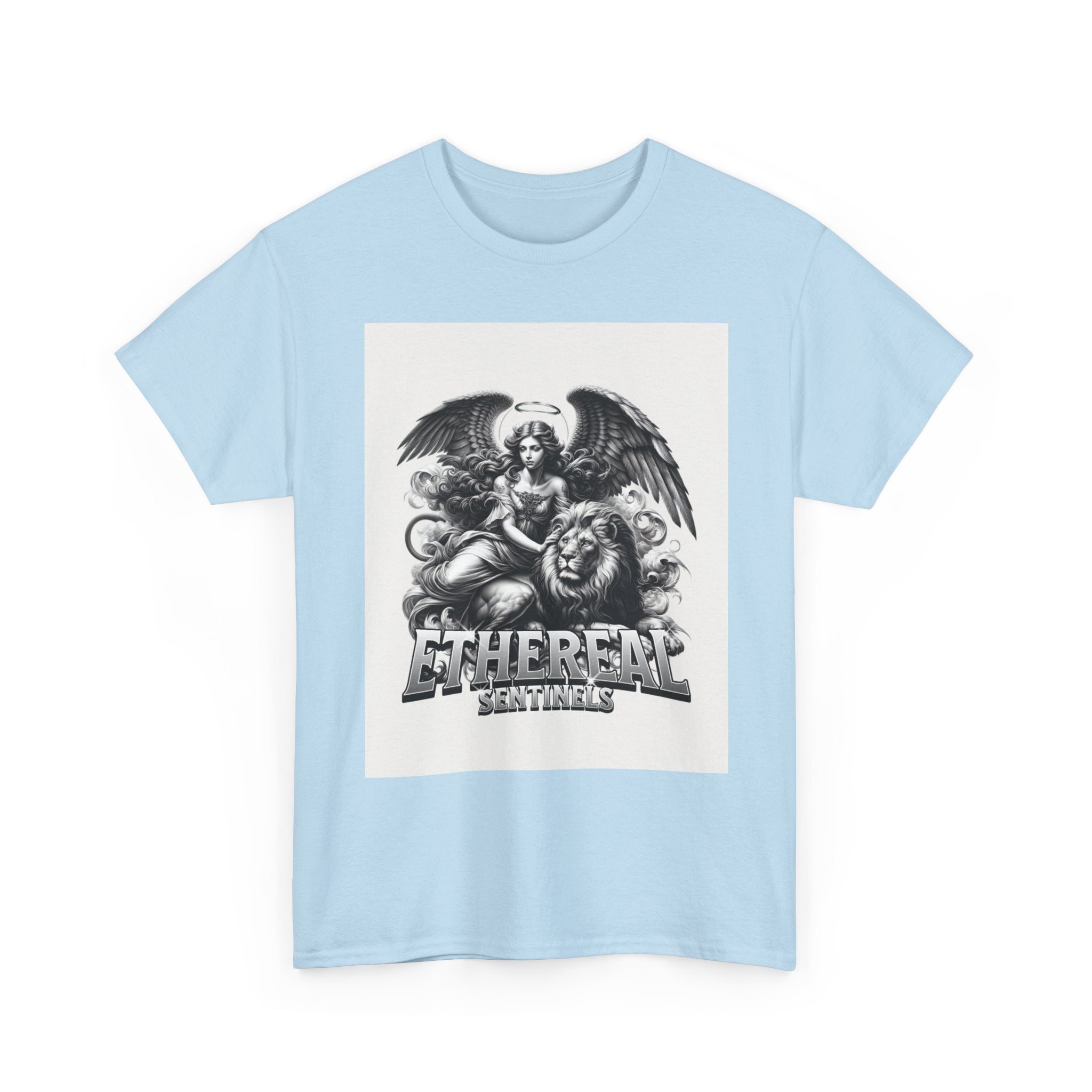 Angel & Lion Graphic Tee — "Ethereal" Vintage Gothic Streetwear