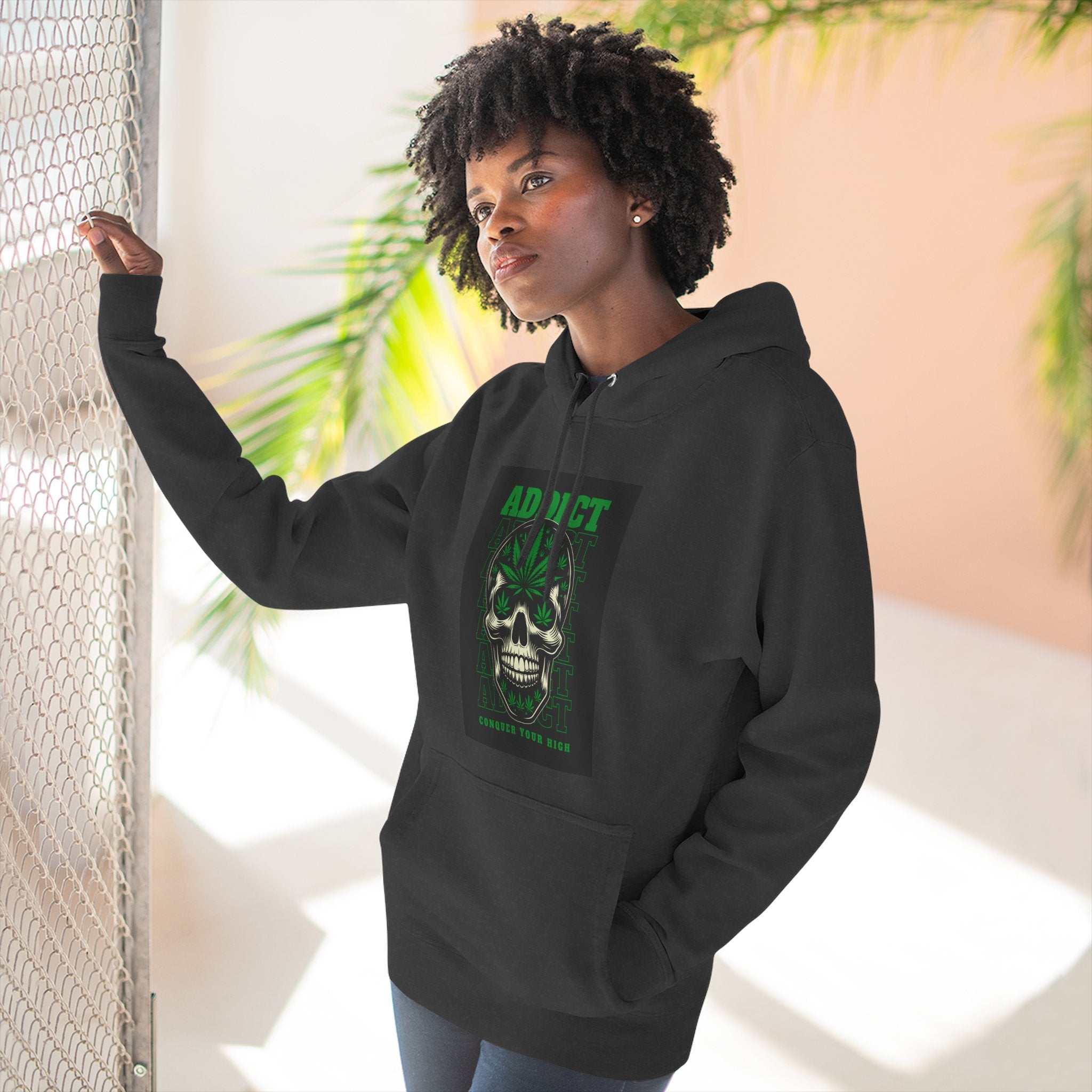 Skull & Snake Hoodie — "Addict" Graphic Pullover
