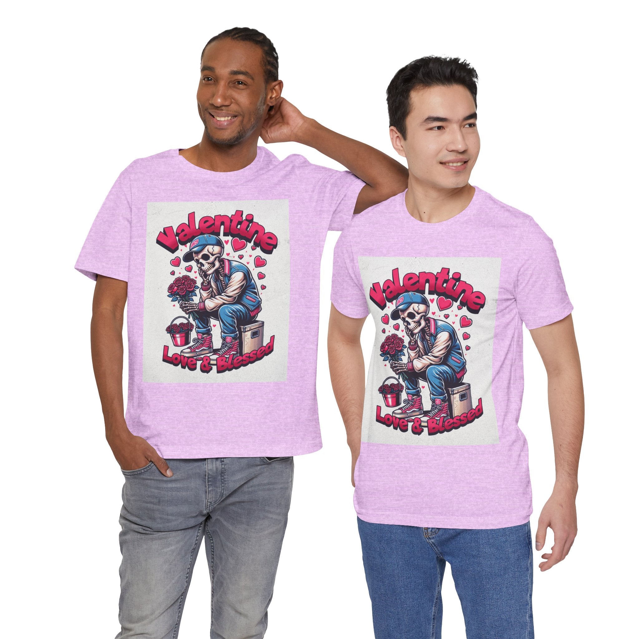Valentine Skull T-Shirt – "Love & Blessed" Gothic Valentine Tee